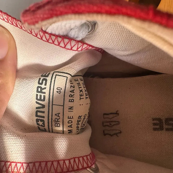 Rare Converse Chuck Taylor All Stars Red men’s high Top size 40 made in Brazil - Picture 7 of 11